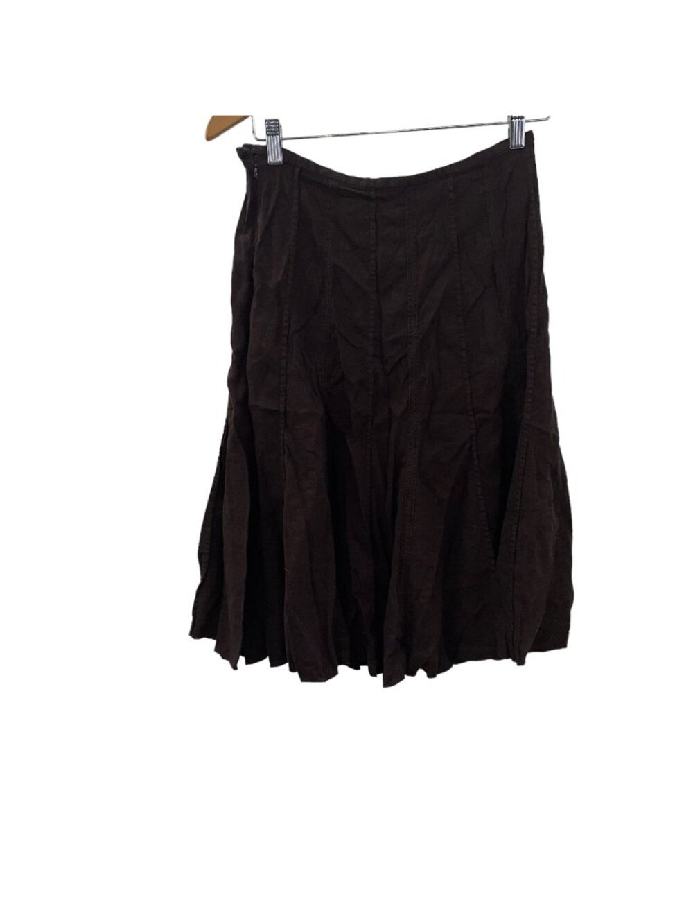 Dalia Collection Size 6 Brown Linen Blend Skirt